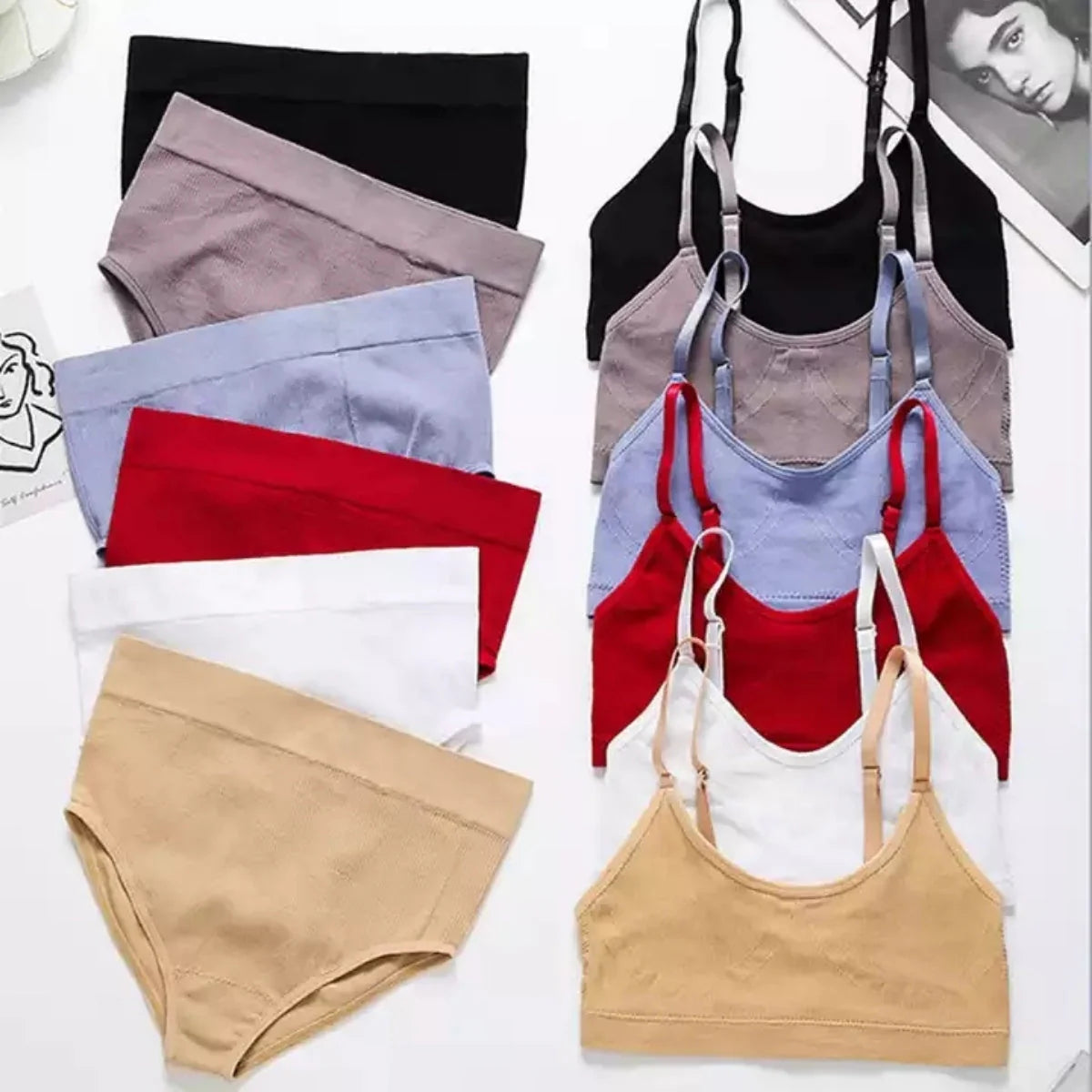 ( PACK OF =6 )WOMEN'S BRA PANTY LINGERIE SET FOR GIRL'S COMBO | V-17