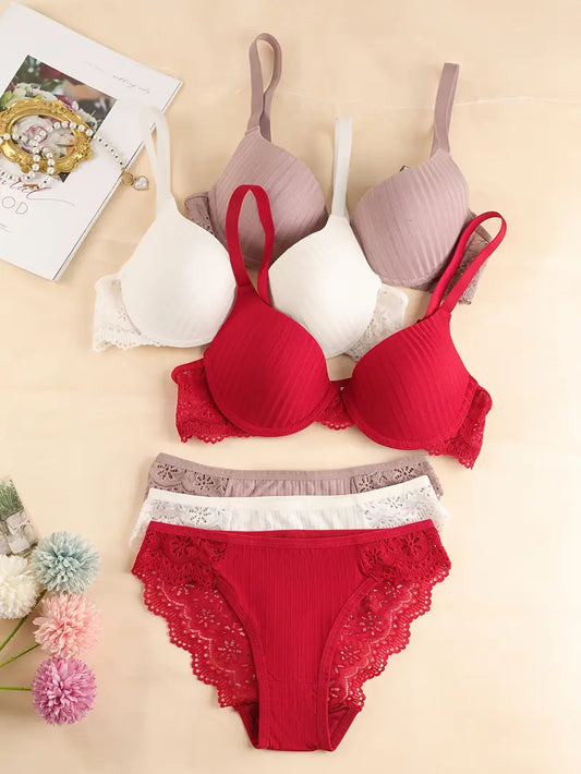 Women's Bra Panty Lingerie Set for Girl's Pack of 3 | L-75