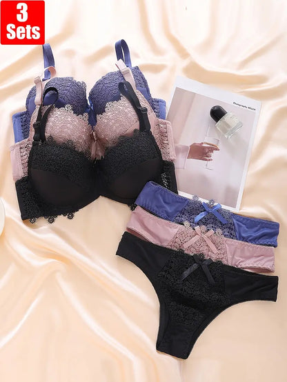 Women's Bra Panty Lingerie Set for Girl's Pack of 3 | L-88