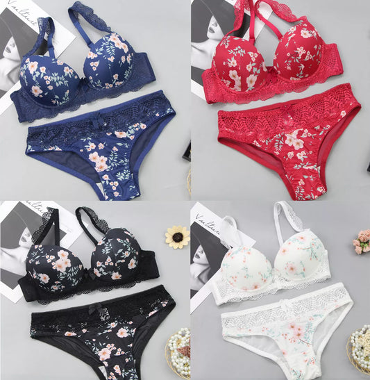 Women's Bra Panty Lingerie Set for Girl's Pack of 4 | L- 52