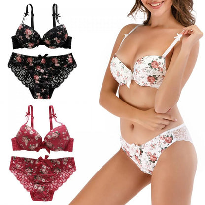 Women's Bra Panty Lingerie Set for Girl's Pack of 3 | L- 55