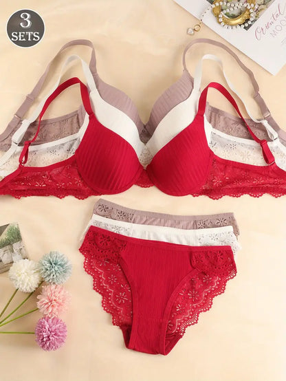 Women's Bra Panty Lingerie Set for Girl's Pack of 3 | L-75
